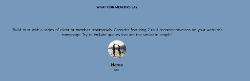 Fitness membership or course website testimonials