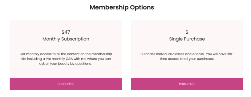 membership purchase options - SubHub